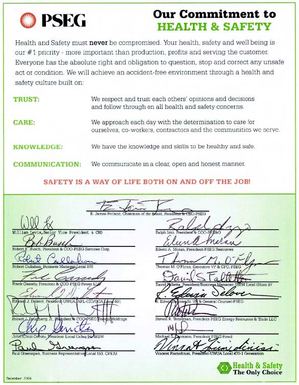 PSEG Commitment Safety