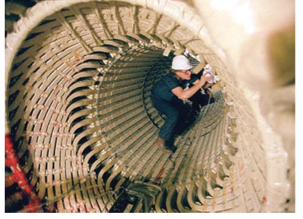 Man repairing turbine