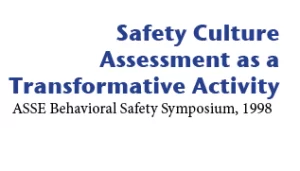 Safety Culture Assessment as a Transformative Activity (1998)